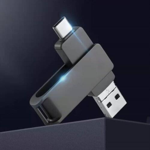 Metal 360 degree rotating flash drive custom logo high speed USB3.1 /iPhone/Android/Type-C 4 interface mobile phone computer uni