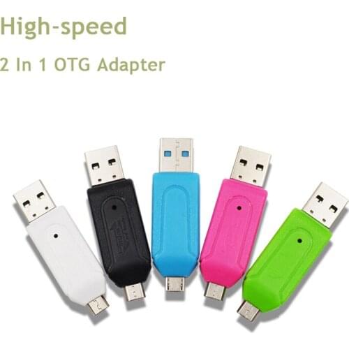 Micro USB 2-in-1 OTG Micro USB & USB High-speed SD TF Card Reader Adapter For Android Tablet PC Smartphone High Quality Dropship