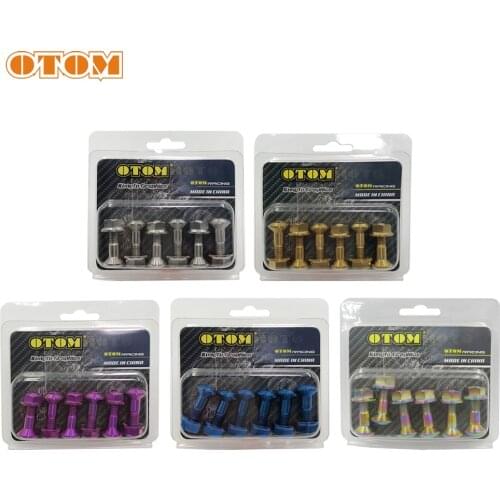 OTOM Colorful Dirt Pit Bike Bolts Kit Fastener Clips Screw Universal Motocross Rear Chain Sprocket Titanium Alloy Screws Nut Set