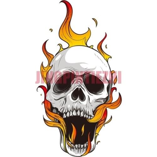 Car Stickers Vinyl Motorcycle Decal Decoration Laptop Cool Car Accessories Cartoon Skull Flames Racing Helmet Stickers