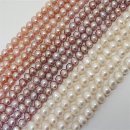 Natural Freshwater Pearl Beads High Quality 36cm Round Shape Punch Loose Beads for DIY Elegant Necklace Bracelet Jewelry Making