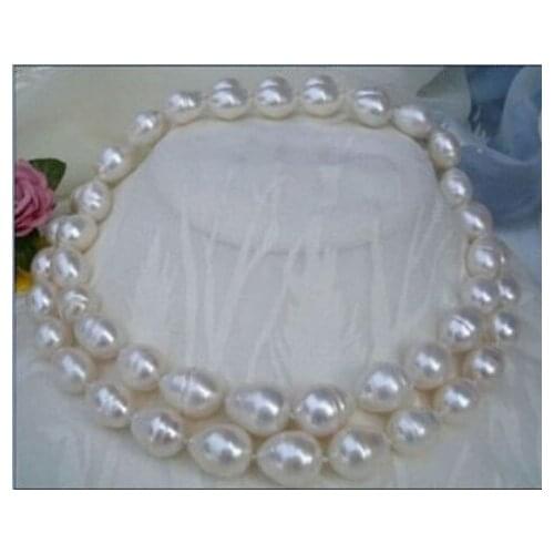New huge 32"9-10MM SOUTH SEA WHITE PEARL NECKLACE AAAA+0088