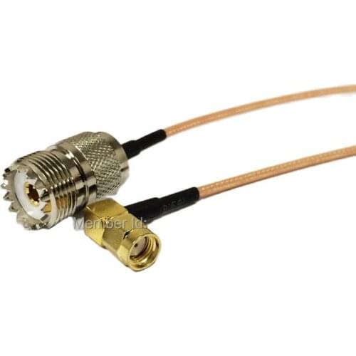New Modem Coaxial Cable RP-SMA Male Plug Right Angle To UHF Female Jack Connector RG316 Cable 15CM 6inch Adapter RF Pigtail