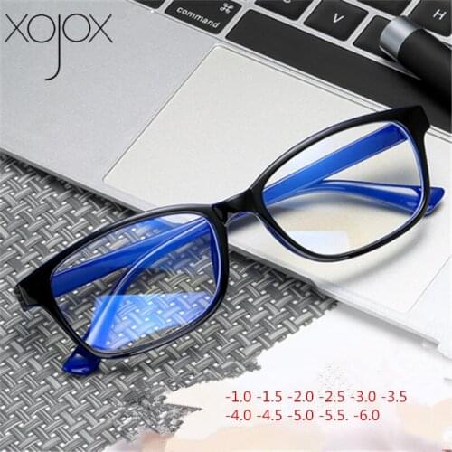 XojoX -1.0 1.5 2.0 2.5 3.0 3.5 4.0 4.5 5.0 Finished Myopia Glasses Frame Women Men Ultralight Nearsighed Eyeglasses for Students