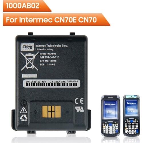 Original Replacement Battery 1000AB02 For Intermec Honeywell CN70E CN70 318-043-033 Authentic Rechargeable Battery 4000mAh