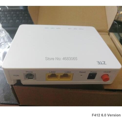 Original New ZTE EPON ONU F412 with 1GE+1FE+1TEL port, English firmware cheap epon onu with power adapter, Free shipping