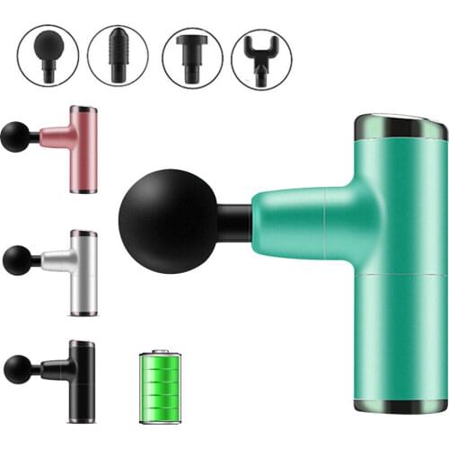 DIOZO Usb Mini Massage Gun 4 Gear Deep Muscle Vibration Relief Pain Device 4 Massage Heads Body Massager