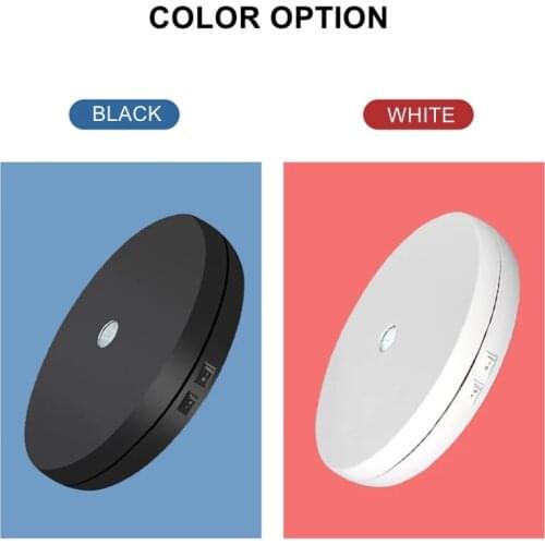 25CM Electric Rotating Display Stand Noiseless Rotary Table Studio Photography Shooting Props 25KG Load Turntable /w Led Light