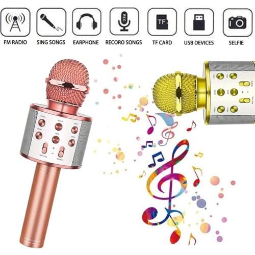 Professional Wireless Microphone Handheld Karaoke Mic USB Mini Home KTV For Music Player Singing Recorder Mic