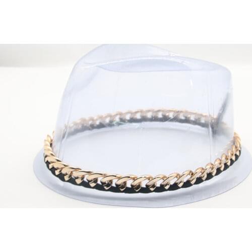 Belts for women fedora hats band belts yellow red black green khaki black chain belt band for fedora felted hats women men cap