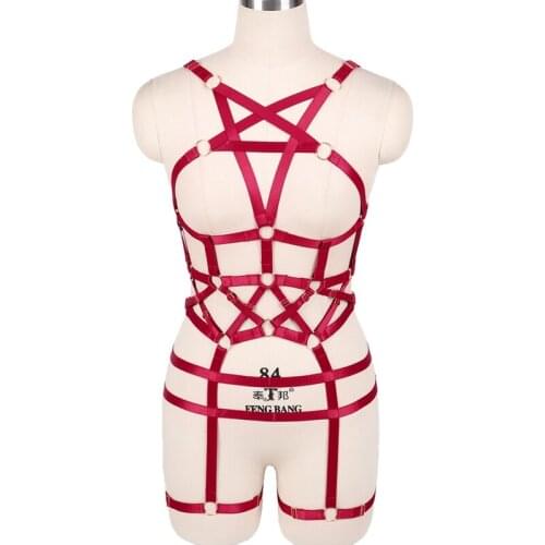 Sexy Underwear BDSM Harness Set Garter Belts Women Bra Waist Cage Body Bondage Restraint Straps Fetish Lingerie Exotic Clothes