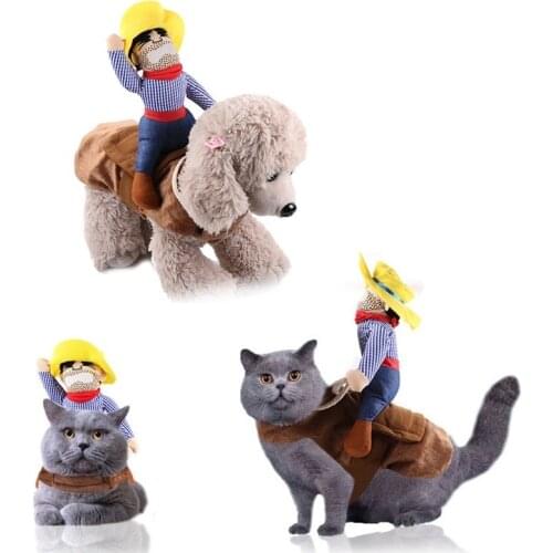 Halloween Funny Dog Cat Clothes Pet Riding Equipment Dress Small Medium Dog Leotard Coat Clothes Role Play Cat Pet Supplies