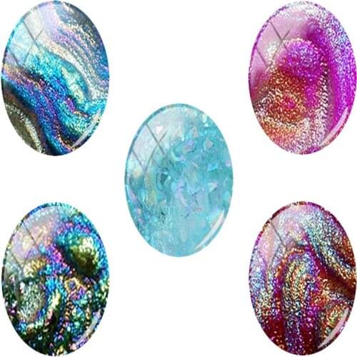 JWEIJIAO New Oval Shaped 18x25mm Glass Cabochon Dome Colourful Druzy Jewelry Handmade Bracelet Necklace Pendant DIY DR169