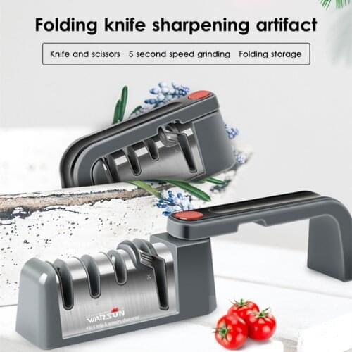 Knife Sharpener Professional Whetstone Kitchen Sharpening Stone Tungsten Steel Handheld Folding Grinder Chef Accessories Tool