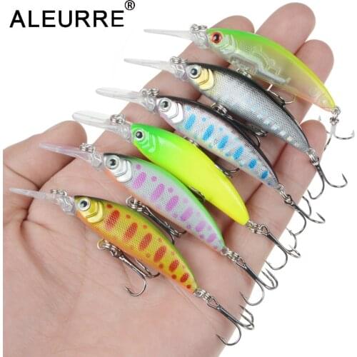 ALEURRE Sinking 7cm 6g Long Tongue Minnow plastic Jerkbait Wobblers hard bait Japan camping outdoor fishing lures fishing tackle