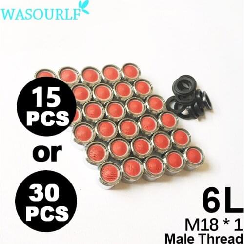 WASOURLF 30 PCS water saving faucet aerator 6L M18 male thread tap device bubble accessories bathroon basin kitchen water
