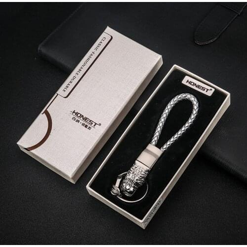 High-end Car Eagle Head Keychain Auto Men Braided Rope Keyring for Abarth Alfa Romeo Audi Cadillac Daihatsu Dodge Dacia Honda VW