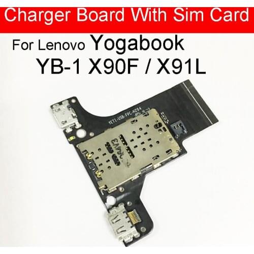 Charger USB Jack Dock Board with Sim Card Flex Cable For Lenovo Yogabook YB1-X90F X91L Charging Port Board+Sim Card Tablet Parts