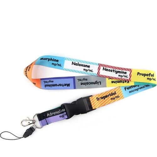 ZF1285 1pcs Medical Style ICU Key Chain Lanyard Gifts For Doctors Nurse Phone USB Badge Holder Necklace