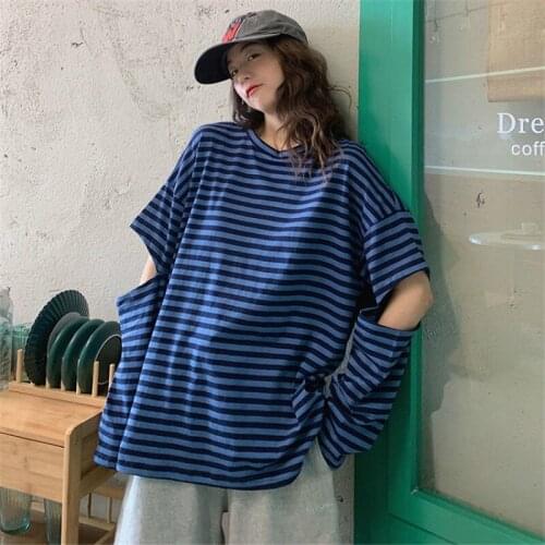 2021 Autumn Spring New Women T Shirts Female Student Loose Long Sleeve Top Oversized Crewneck Sweatshirt Japanese Fashion Goth