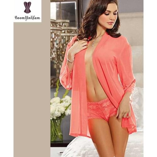 Women Sexy Sleep Long Clothes Top With Underwear Free Size Black Blue Pink Lingerie Summer Long Sleeve Lingeries Top Nightwear
