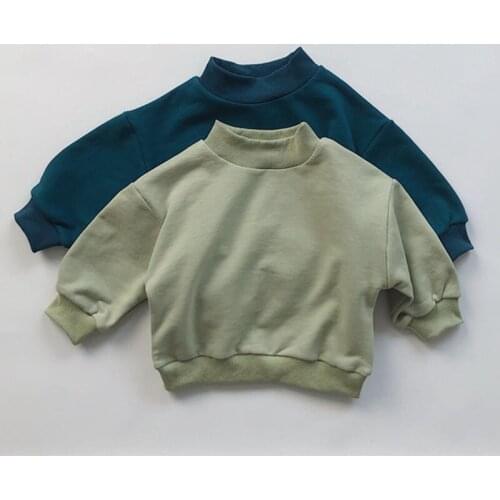 1-6Yrs Spring Baby Girls Boys Pure Color T-shirt Children Childrens Autumn Loose Kids Baby Girls Boys Long Sleeve T-shirt