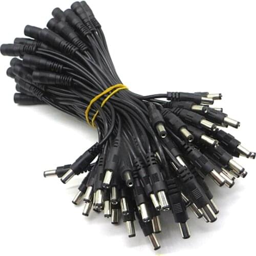 100PCS 1 To 2 Way DC Power Splitter Cable 1 Female To 2 Male 5.5 x 2.1mm Jack Connectors Power Adapter Splitter Wire