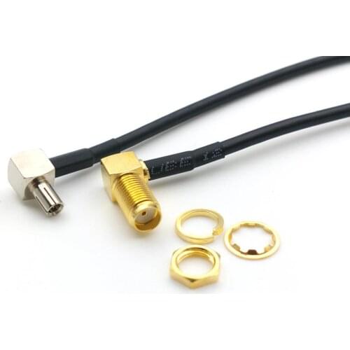 100PCS SMA Socket Nut Right Angle To TS9 Right Angle Connector RG174 Cable