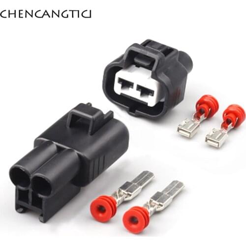 2 Sets 2 Pin Way Sumitomo Hydraulic Motor Plug Automotive HID Cable 4.8MM Female Connector For Toyota 11410 6189-0425 6188-0259