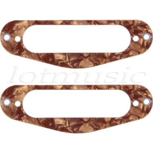 2 pcs Guitar Single Coil Pickup Mounting Ring, 3 Ply Tiger Strip Celluloid