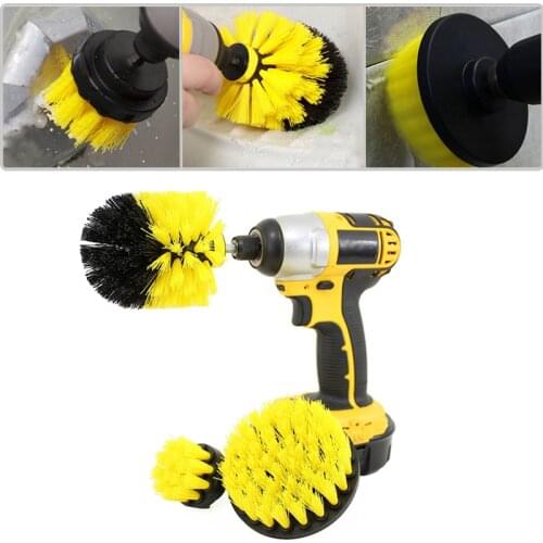 3 pcs Power Scrub Brush Drill Cleaning Brush for Bathroom Shower Tile Grout Cordless Power Scrubber Drill Attachment Brush Kit