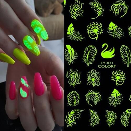3D Luminous Nail Sticker Stars Flame Moon Stars Butterfly Art Adhesive Stickers DIY Manicure Decals Nail Foil Nail Art Stickers