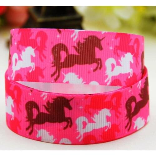 7/8'' 22mm,1" 25mm,1-1/2" 38mm,3" 75mm Unicorn Cartoon Character printed Grosgrain Ribbon party decoration X-01971 10 Yards