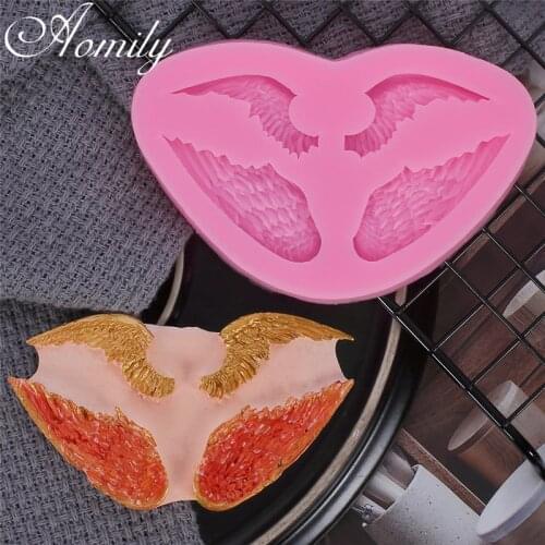 Aomily 3D Angel Wings Silicone Mold Fondant Molds Chocolate Candy Moulds DIY Cake Molds Cake Decoration Baking Tools for Cakes