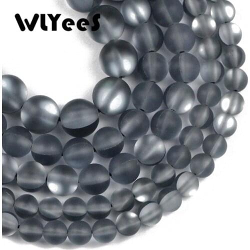 Natural Stone Bead Frosted Matte Black Labradorite synthesis Loose Bead For Jewelry Making DIY Bracelet Accessories 15" 6/8/10mm