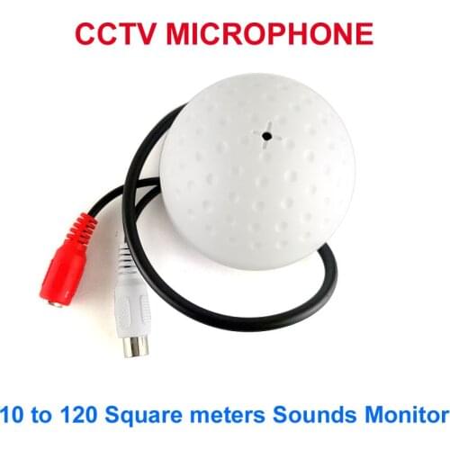 CCTV Mic Wide Range 10 to 120 Square meters CCTV MIC Microphone RCA Output for CCTV Security DVR System