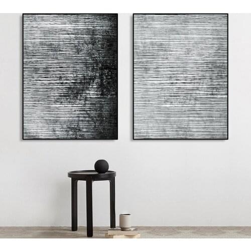 Black and White Abstract Line Ink Wall Art Canvas Paintings Nordic Poster Minimalism Pictures Prints for Living Room Home Decor