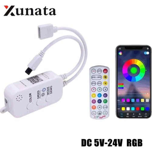 DC5-24V Bluetooth Music Controller with IR 24 Key Remote For 5050 2835 RGB LED Strip