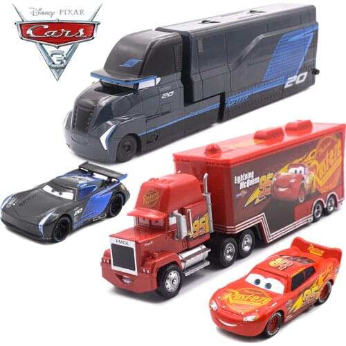 Disney Pixar Cars 3 Metal Car Toy Storm Jackson Lighting McQueen Mack Truck Golden Curz Toy Vehicles Kid Christmas Birthday Gift