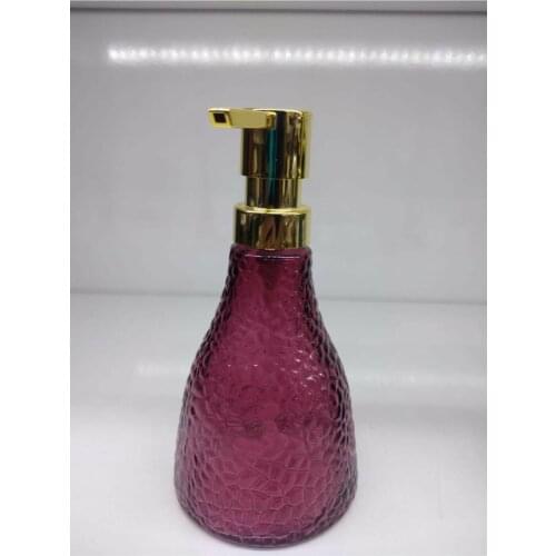 Bathroom soap dispenser burgundy, Burgundy soap holder Glass Soap Dish, 330CC soap dispenser, Bathroom soap dish, Soap Dispenser