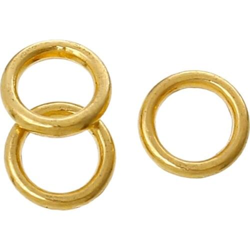 DoreenBeads Closed Soldered Jump Rings Circle Ring Gold Color DIY Making Earrings Necklace Jewelry Findings 6mm Dia, 1000 PCs