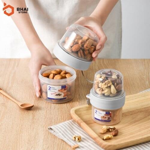 Double-layer Lunch Box Fresh-keeping Cup For Children School Travel Office Portable Milk Nut Snacks Container Storage