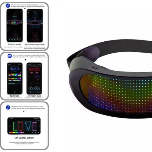 Eco-friendly Useful Bluetooth-compatible Luminous Eyeglasses LED Flashing Glasses Luminous for Party
