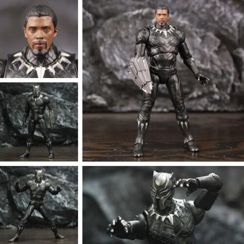 Marvel Black Panther 7" Action Figure King Of Wakanda T'Challa Legends Vibranium Shield Avenger Endgame Original ZD Toys Doll