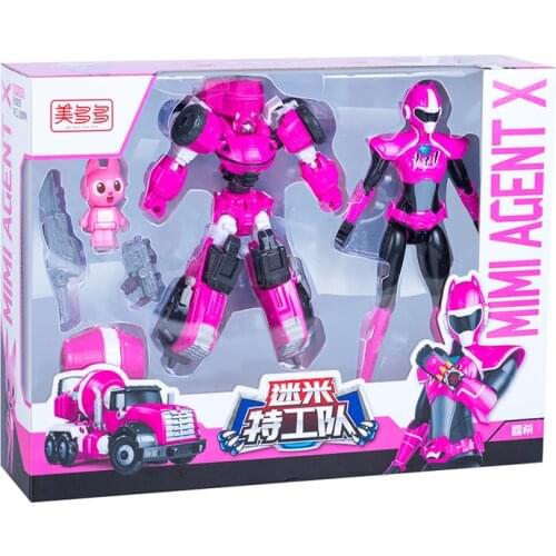MiniForce Transformation Action Figure Toys Agent Toys X Volt Semey Air Force With Small Kids Toys For Boys Gifts Pink Style