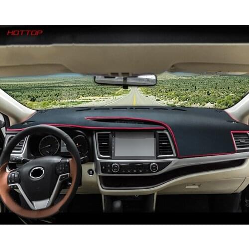 Flannel Red Car Dashboard Mat Cover Pad Mats Shade Cushion For Toyota Highlander 2015-2019
