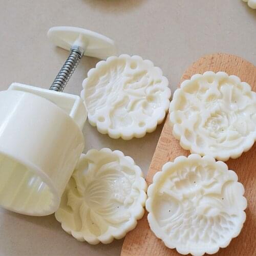 Mooncake Mold Mid-Autumn Festival Hand-Pressure Flower Moon Cake Mould DIY Decoration Mooncake Press Moulds 150g Or 200g