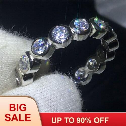 Classic Round ring Silver color 3mm 5A zircon Cz Engagement wedding band rings for women Bridal Jewelry