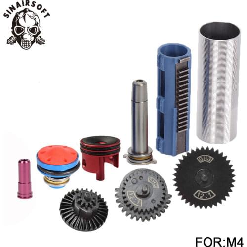 12:1 Gear 14 Teeth Piston Nozzle Cylinder Spring Guide Kit Fit Airsoft M4 M16 AK MP5 G36 For Paintball hunting Accessories