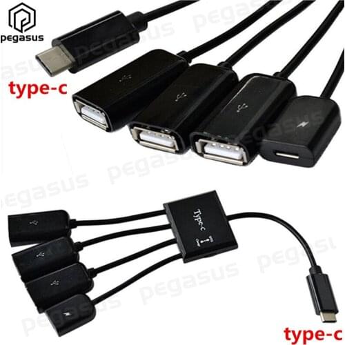 HUB 4 in1 USB 3.1 Type C Male Plug to USB 2.0 Female Connector Charge OTG Cable